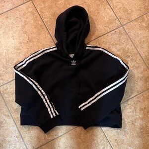 Adidas Black Hoodie - cropped  size L